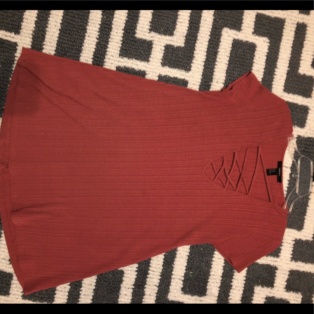 flowey burnt orange dress